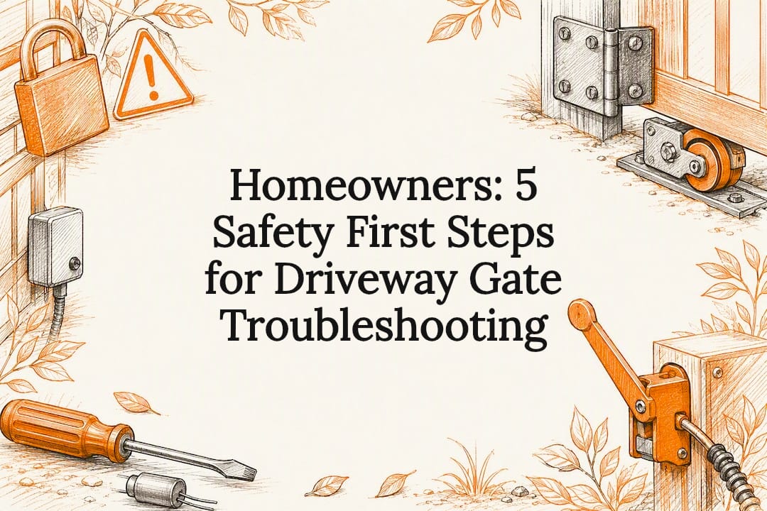 Decorative driveway gate safety title card