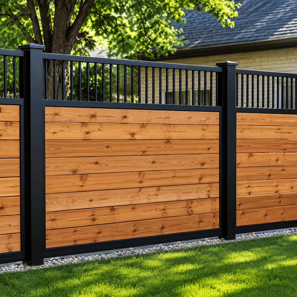 Cedar privacy fence built by Easton Fencing