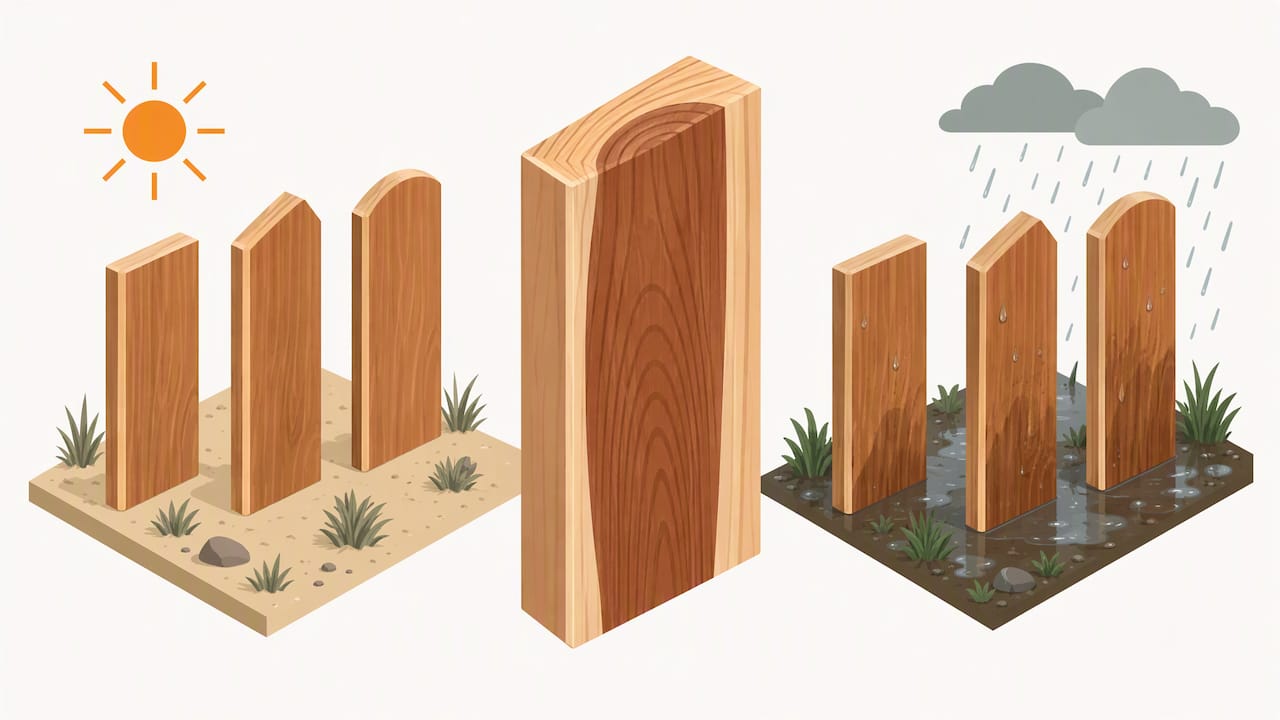 Cedar heartwood and climate lifespan illustration